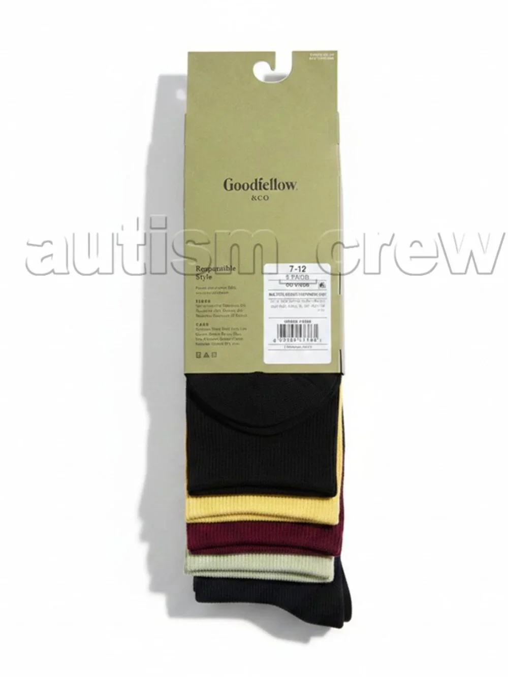 2/$12 💥🆕 Goodfellow & Co. Men's Dress Crew Socks 5pk | Fits Sizes 7-12 | 7333